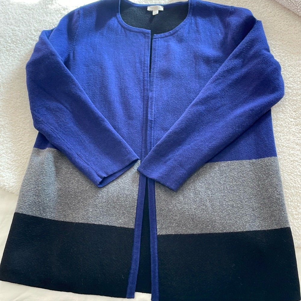 Talbots Color Block Open Cardigan Blazer Mp - image 4